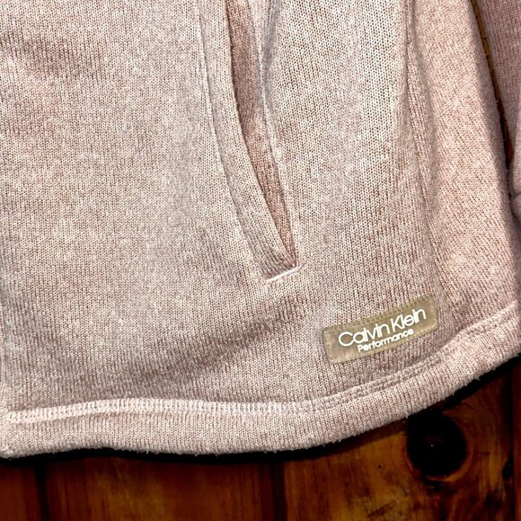 Calvin Klein Tech Fleece Jacket Pink M Pockets Athleisure Full Zip Quiet Luxury - Picture 7 of 12